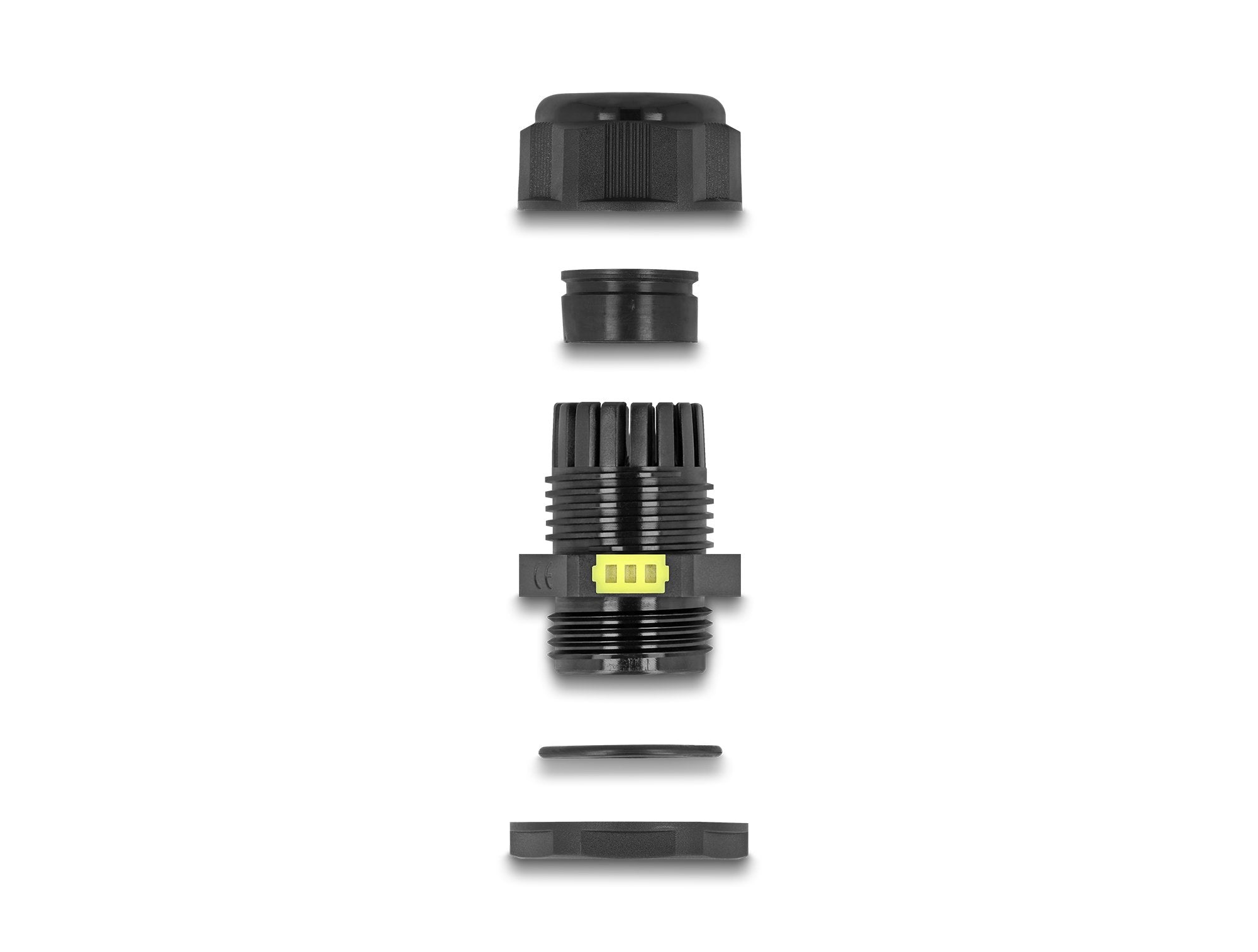 Delock 60614 Conector De Cable M12 Con Ventilación Ip68 Polvo E Impermeable Negro 2 Piezas