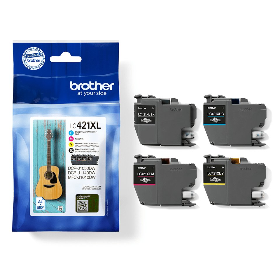 Tinta Original Brother Lc421xl Alta Capacidad Multipack Cian Magenta Amarillo Negro Lc421xlval