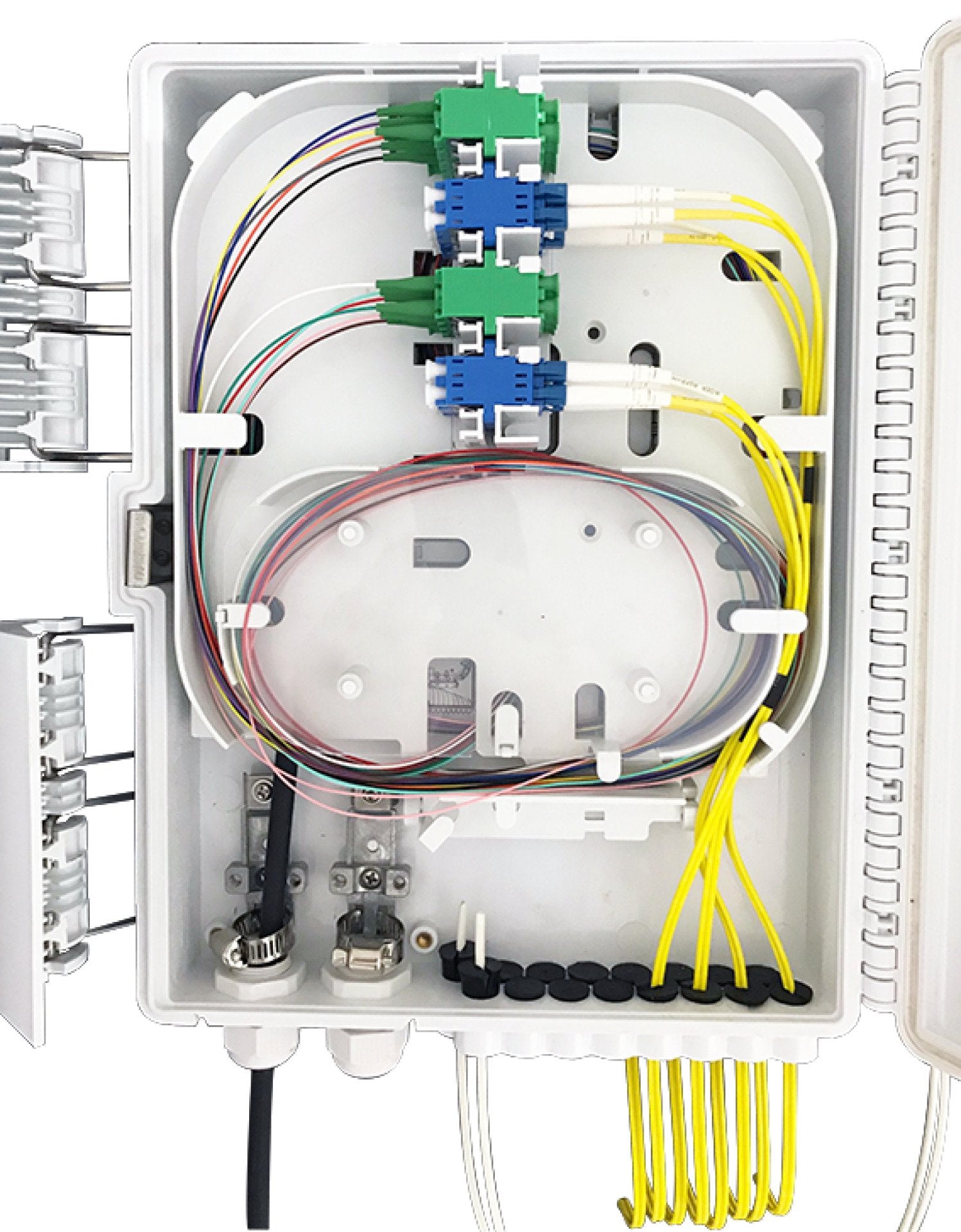 Ftth-Box-Out-1 Ftth Ip65 Anschlussbox Für 16 Fasern 16 Kupplungen U.Faserübe
