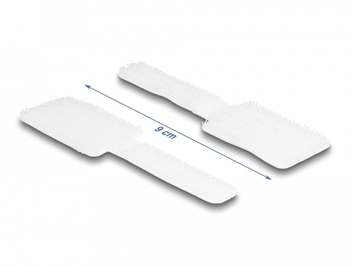 Delock Mini Klett-Cablehalter L 90 Mm X B 24 Mm Selbstklebend 10 Stück Weiss