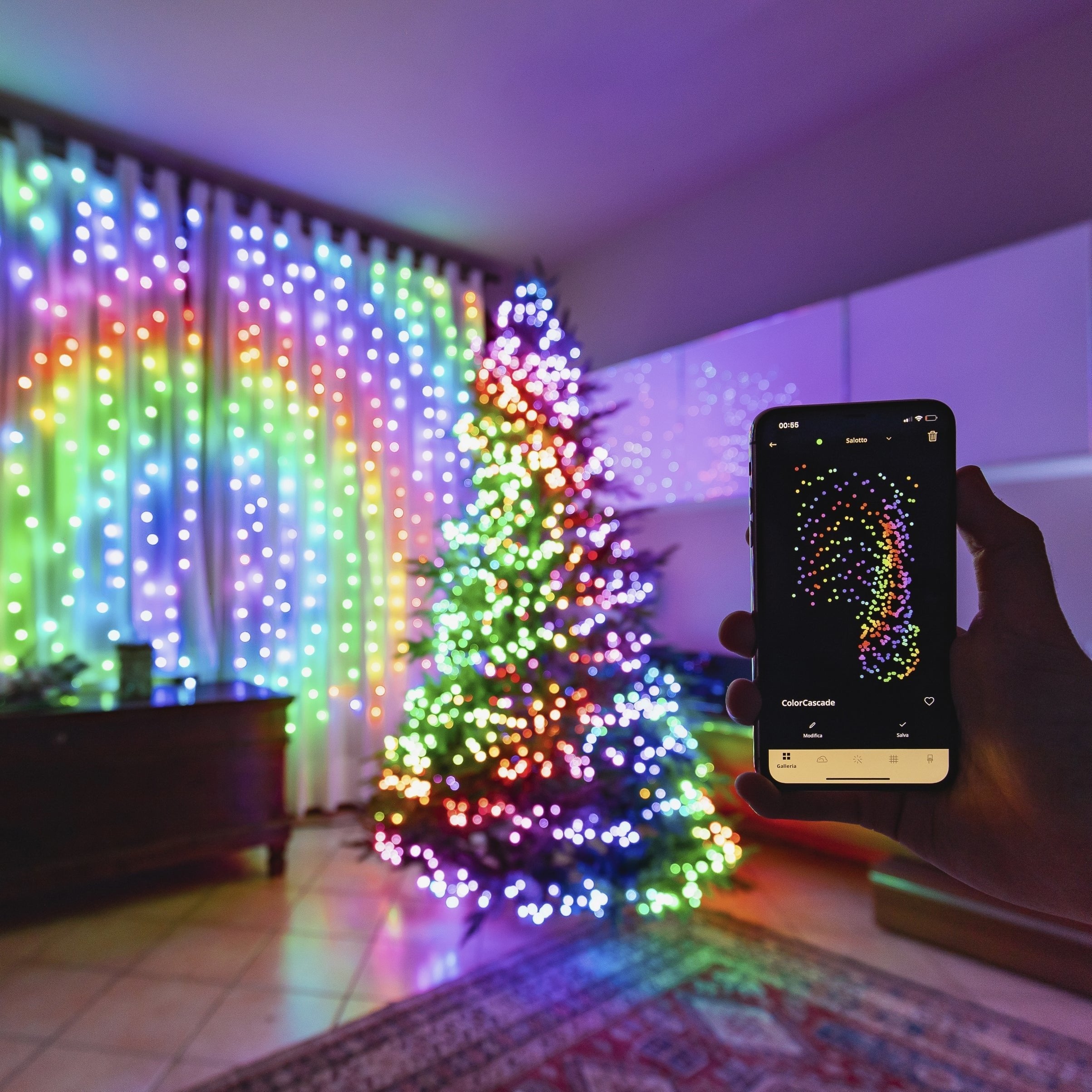 Twinkly Strings 250 Special Edition (Tws250spp-Beu) Luces Inteligentes Para El Árbol De Navidad 250 Led Rgb+W 20 M