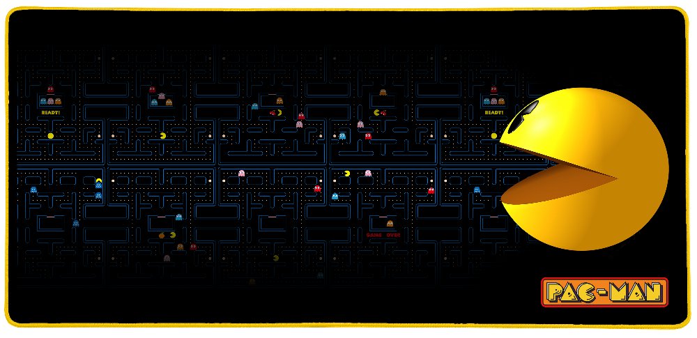 Konix Pacman Alfombrilla De Ratón Para Juegos Negro, Azul, Amarillo