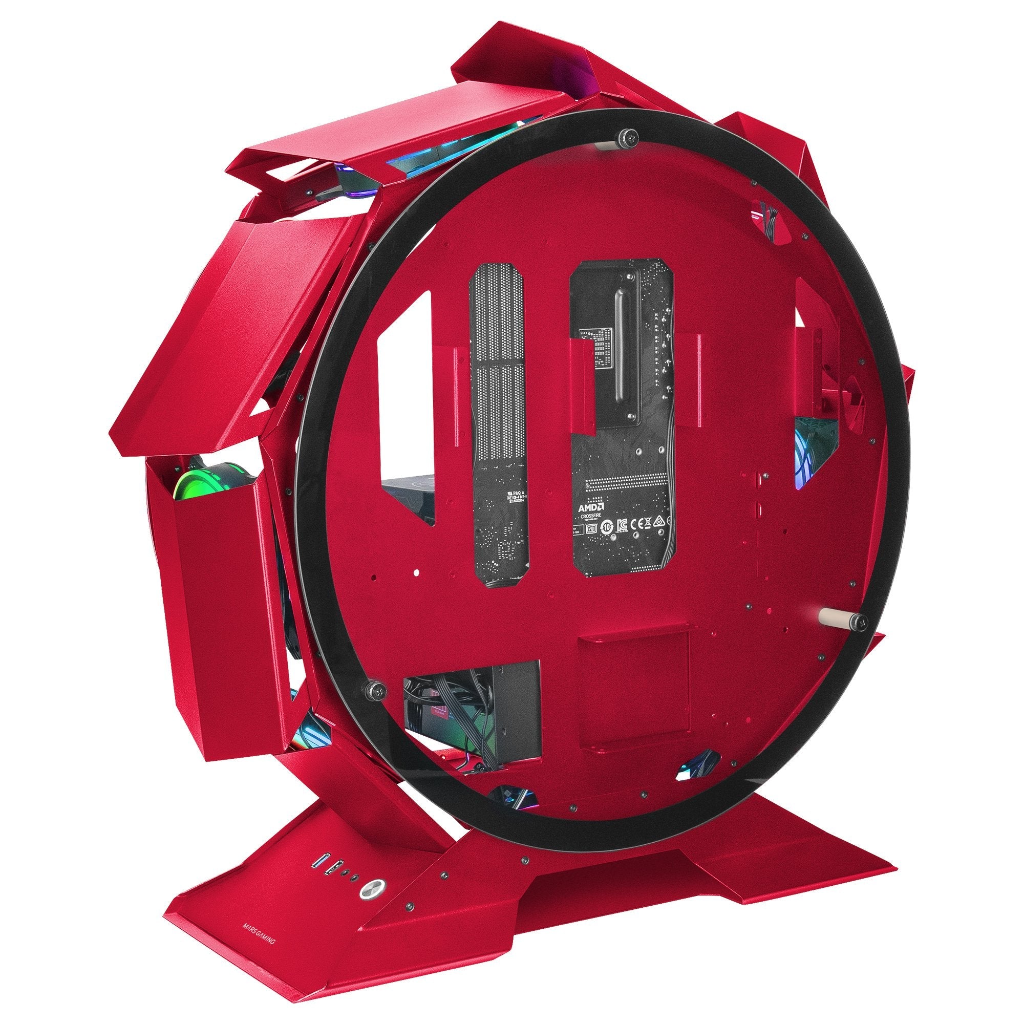 Caja Gaming Torre Circular Mars Gaming Mcorb Rojo