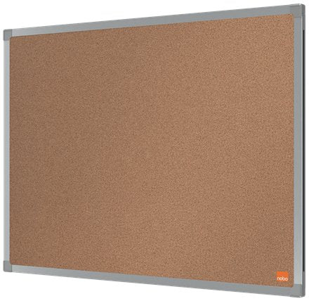Nobo Essence Tablero De Anuncios De Corcho 600x450mm - Montaje En Esquinas - Superficie De Corcho - Marco De Aluminio Anodizado - Color Natural