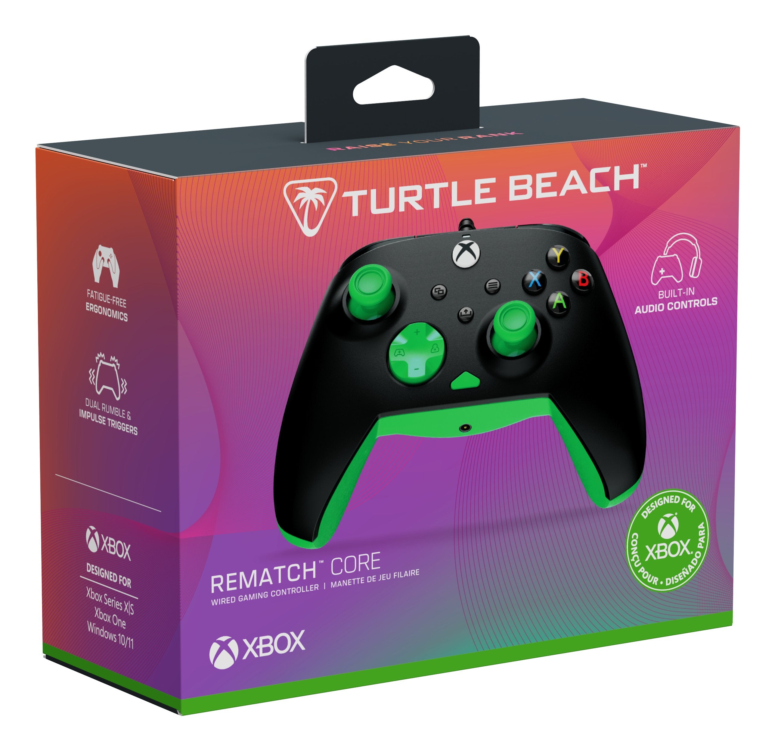 EAN 0840454400182 - Turtle Beach Rematch Core Negro, Verde USB Gamepad PC, Xbox, Xbox One, Xbox Series S, Xbox Series X imagen 10