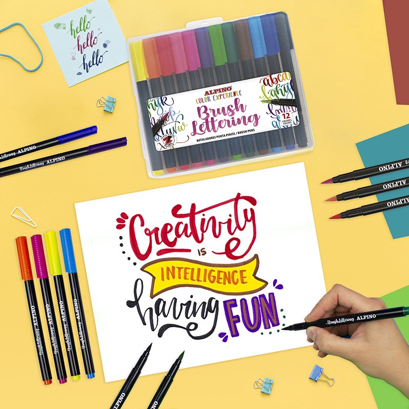 Alpino Estuche 12 Rotuladores Brush Lettering Experience Punta Pincel C/Surtidos