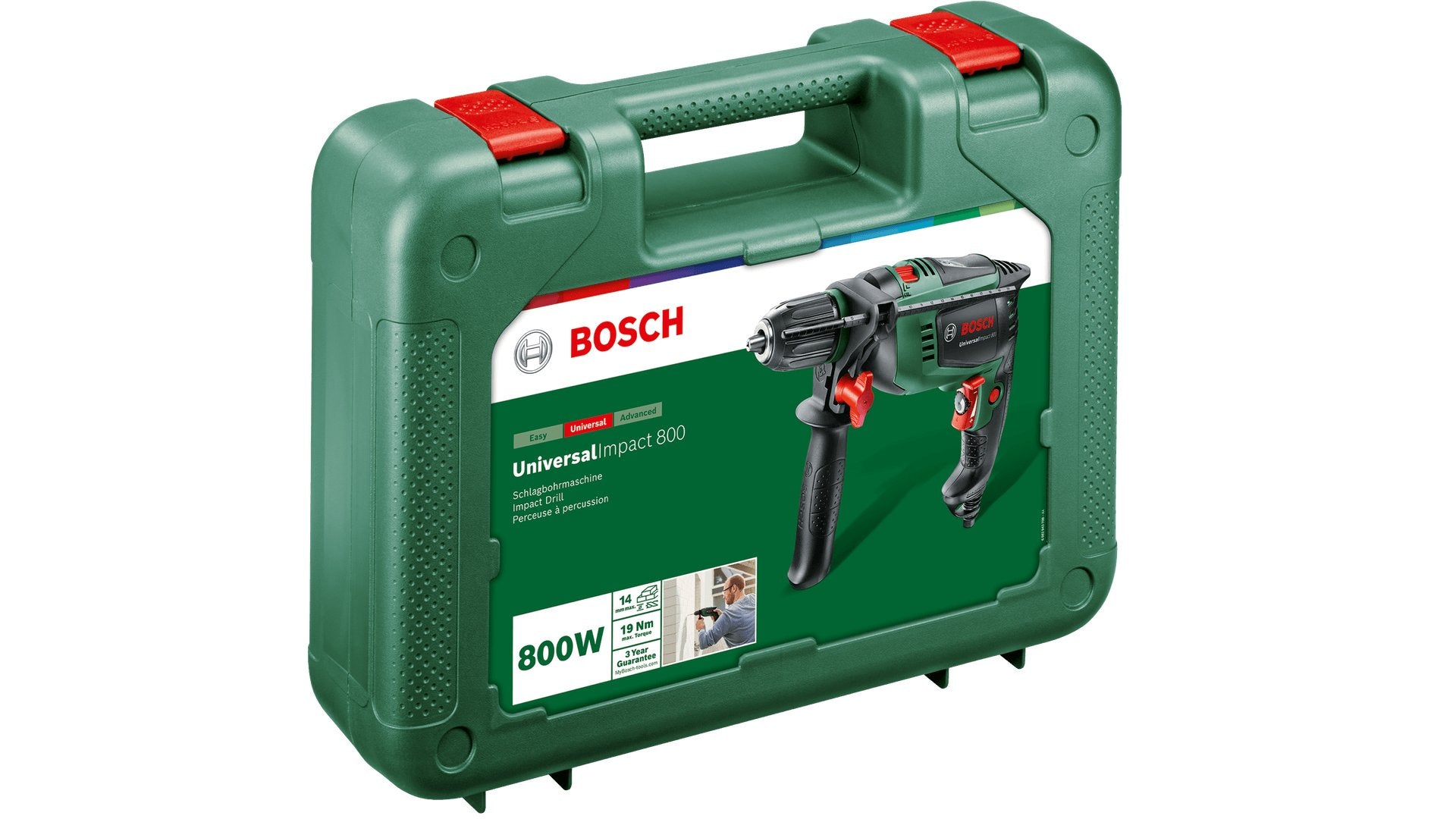 EAN 3165140840828 - Bosch Universal Impact 800 3000 RPM Sin llave 1,7 kg Negro, Verde imagen 3