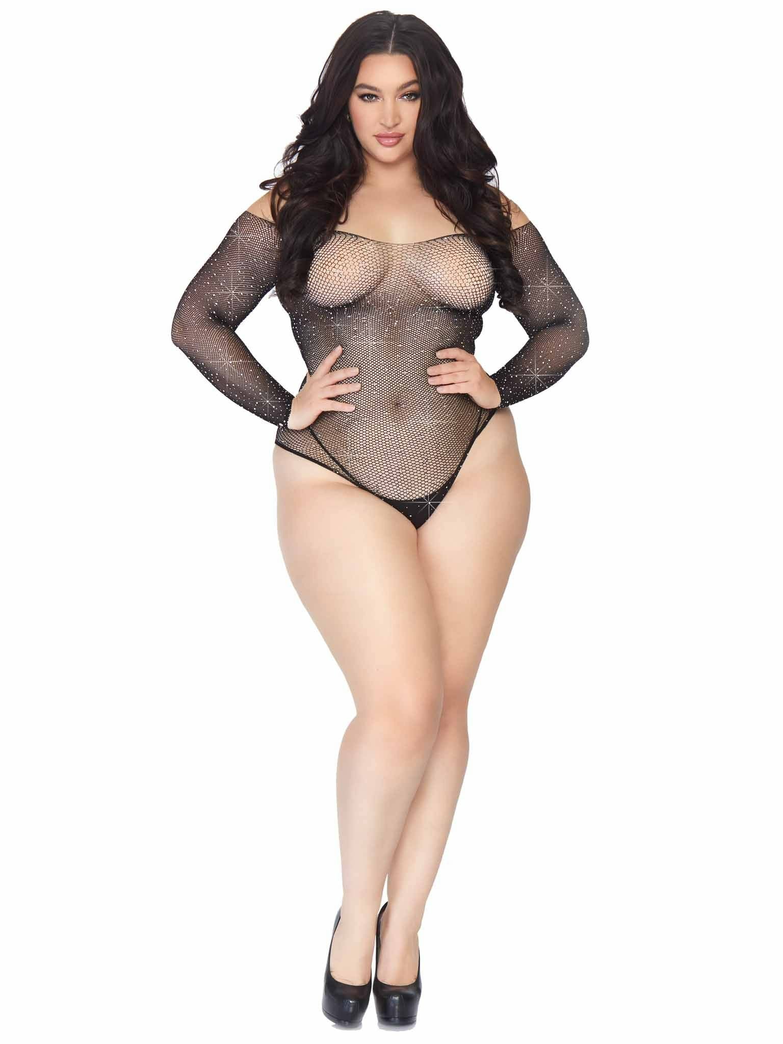 Leg Avenue - Crystalized Fishnet Bodystocking 1x-2x