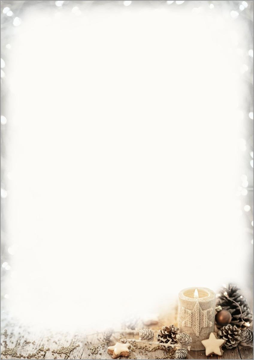 Sigel Weihnachtsbriefpapier Christmas Candle Motiv Din A4 90 G Qm 25 Hojas