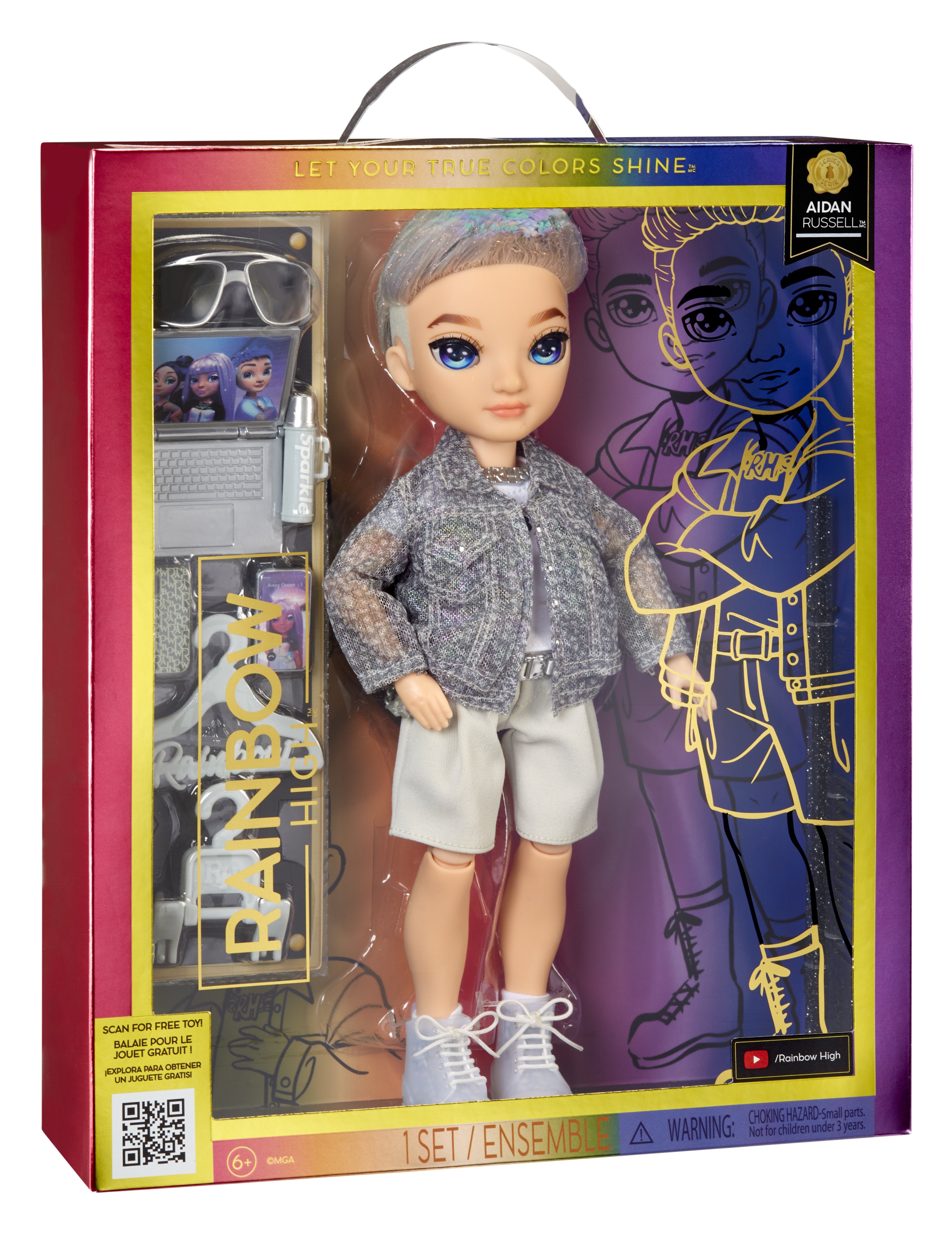 EAN 0035051583165 - Rainbow High Purple Fashion Doll- Aidan Russell imagen 10