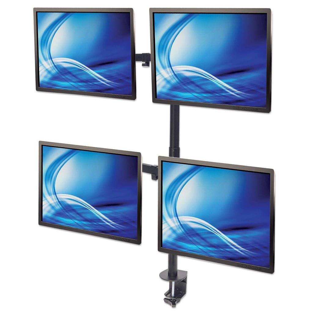 Manhattan Soporte Para Cuatro Monitores, Brazos De Doble Articulación 13" A 32", Hasta 8 Kg