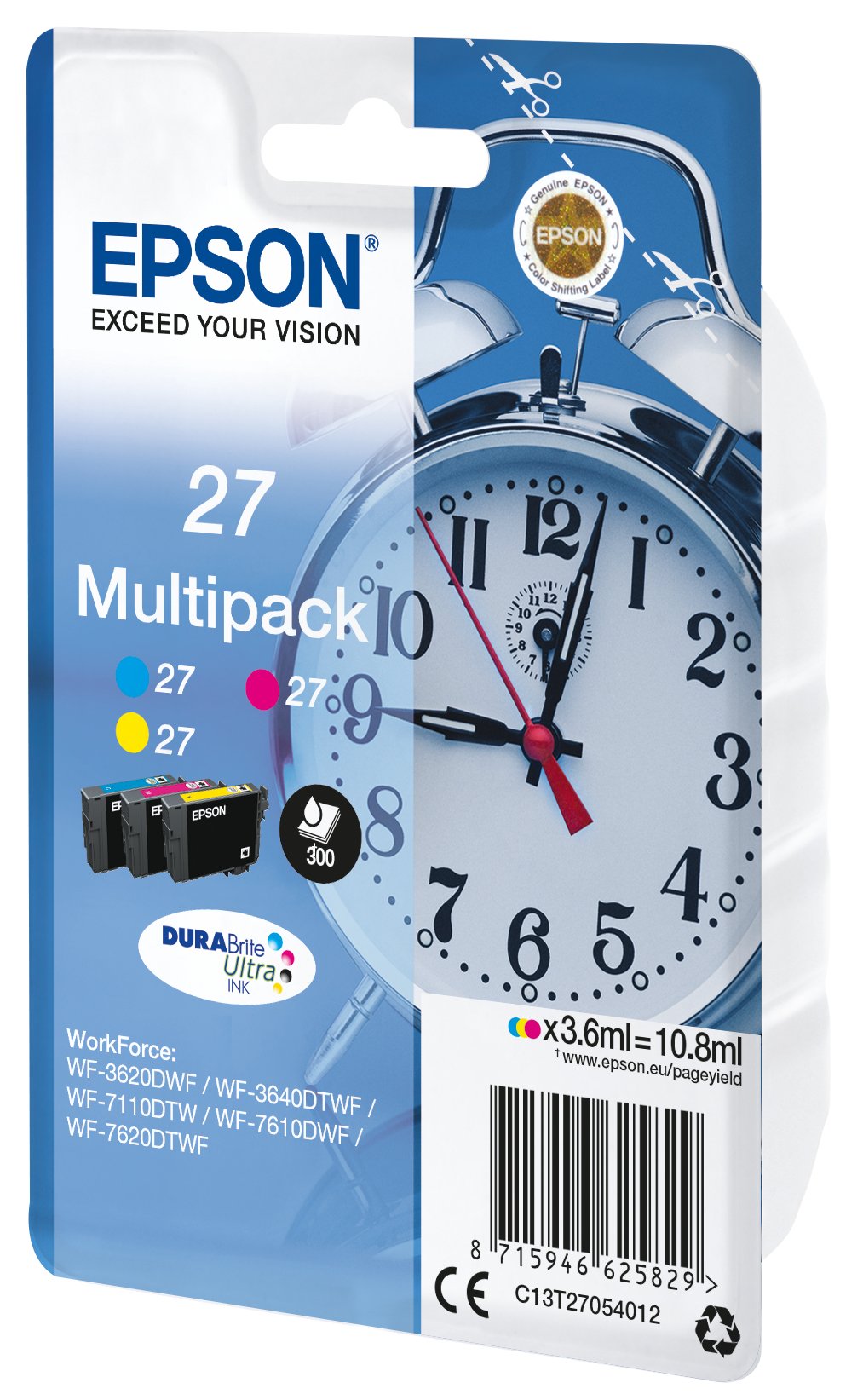 Tinta Original Epson T2705 Color Para Workforce Wf-3620dwf, Wf-3640dtwf, Wf-7110dtw, Wf-7610dwf, Wf-7620dtwf
