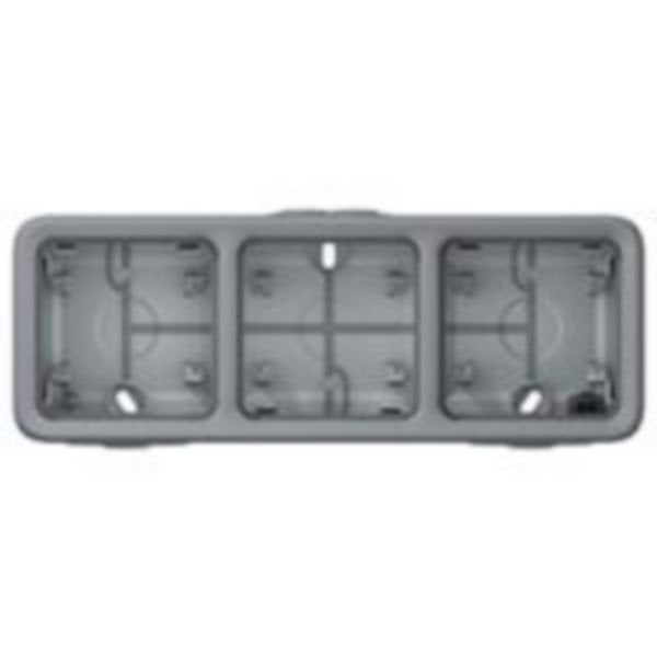 Legrand 069680 Gehuse 3-Fach Waagerecht Fr-Aufputz Plexo55 Grau