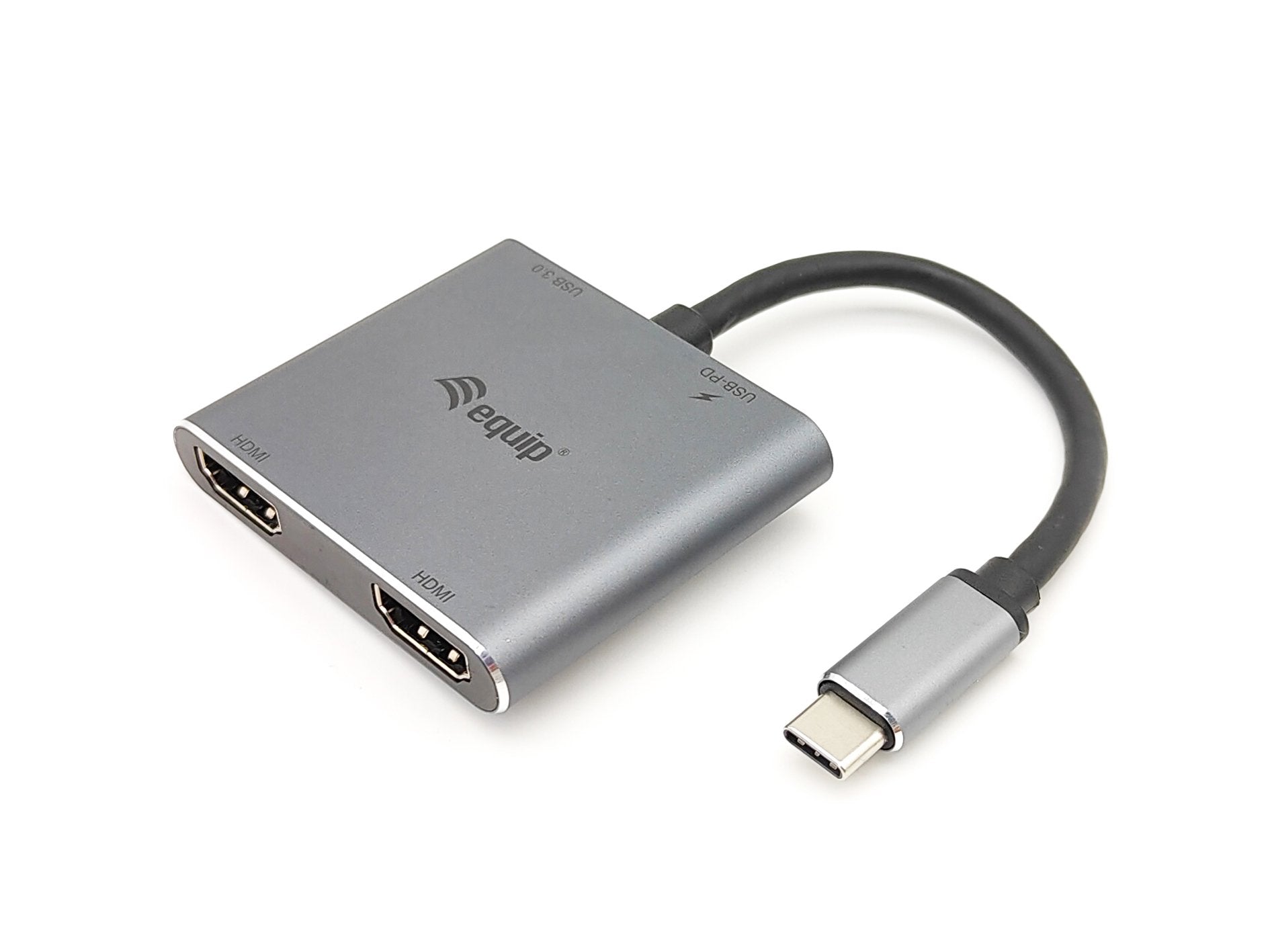 Equip Adaptador Usb-C -> 2xhdmi, Usb-A3.0, Pd 4k30hz 0.15m Si