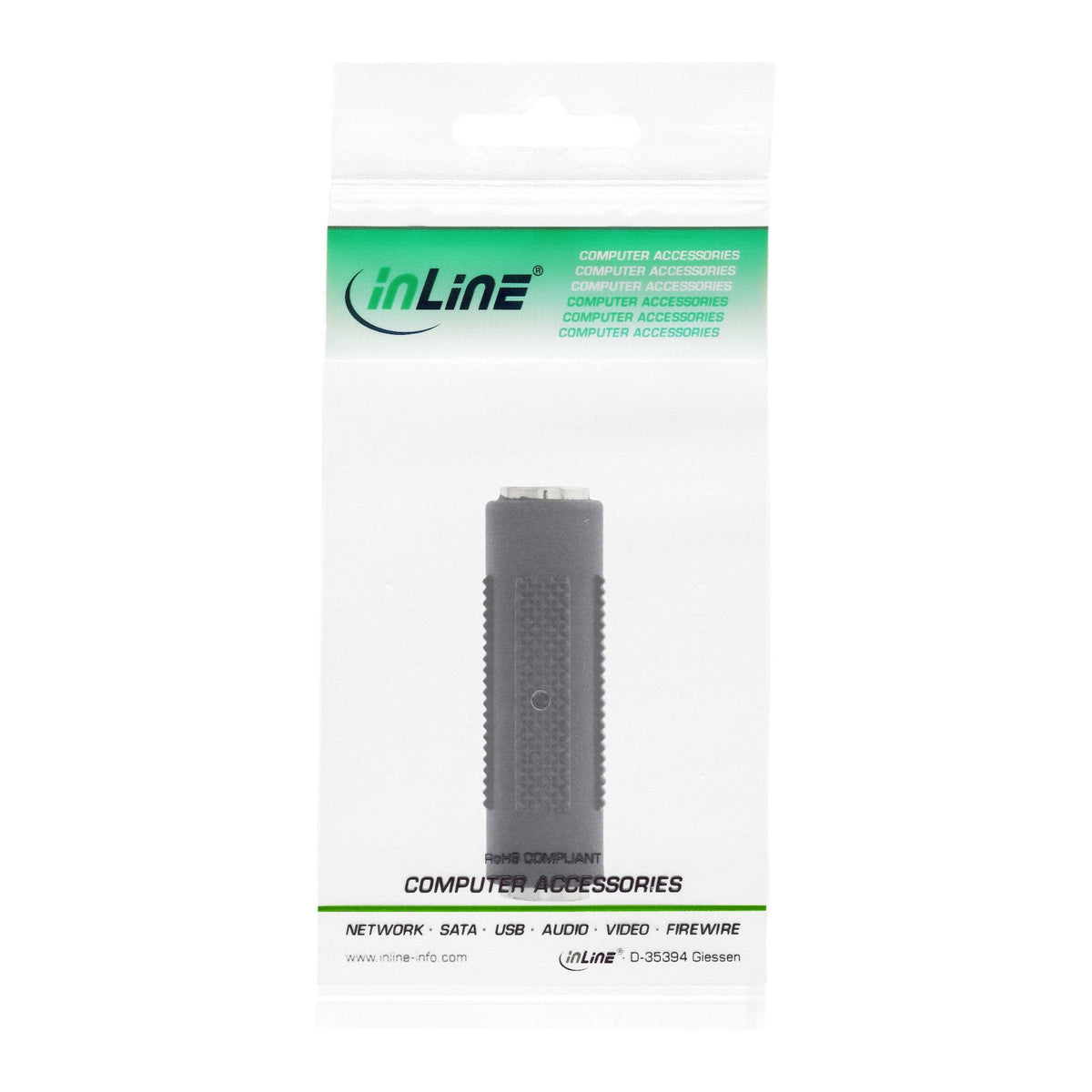 Adaptador De Audio Inline De 3,5 Mm Hembra A Estéreo Hembra