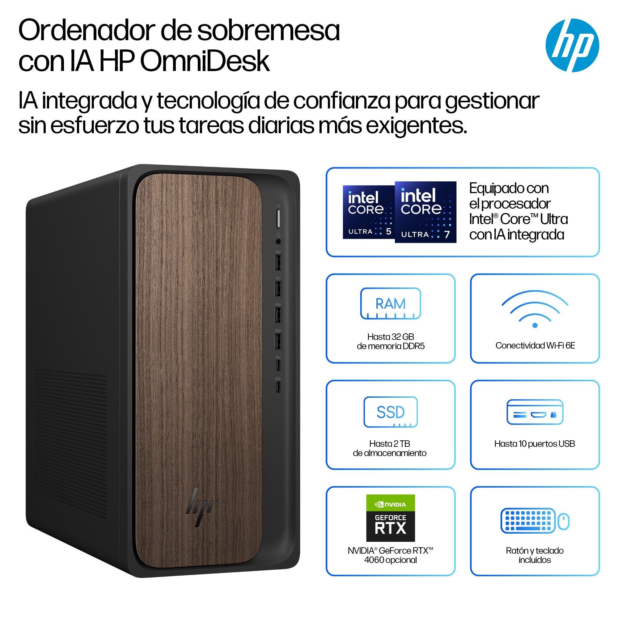 EAN 0199764264381 - HP OmniDesk AI M03-0013ns PC Intel Core Ultra 5 225 16 GB DDR5-SDRAM 1 TB SSD Windows 11 Home Torre AI PC imagen 3