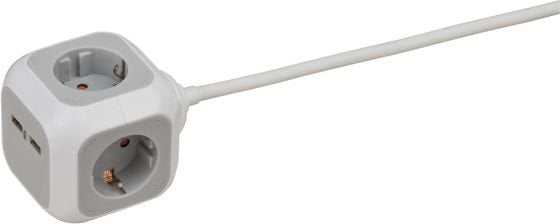 Brennenstuhl 1150100 Base Múltiple 1,4 M 4 Salidas Ac Interior Gris, Blanco