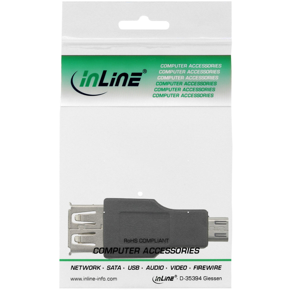 Adaptador Inline Micro Usb Micro-B Macho A Usb A Hembra