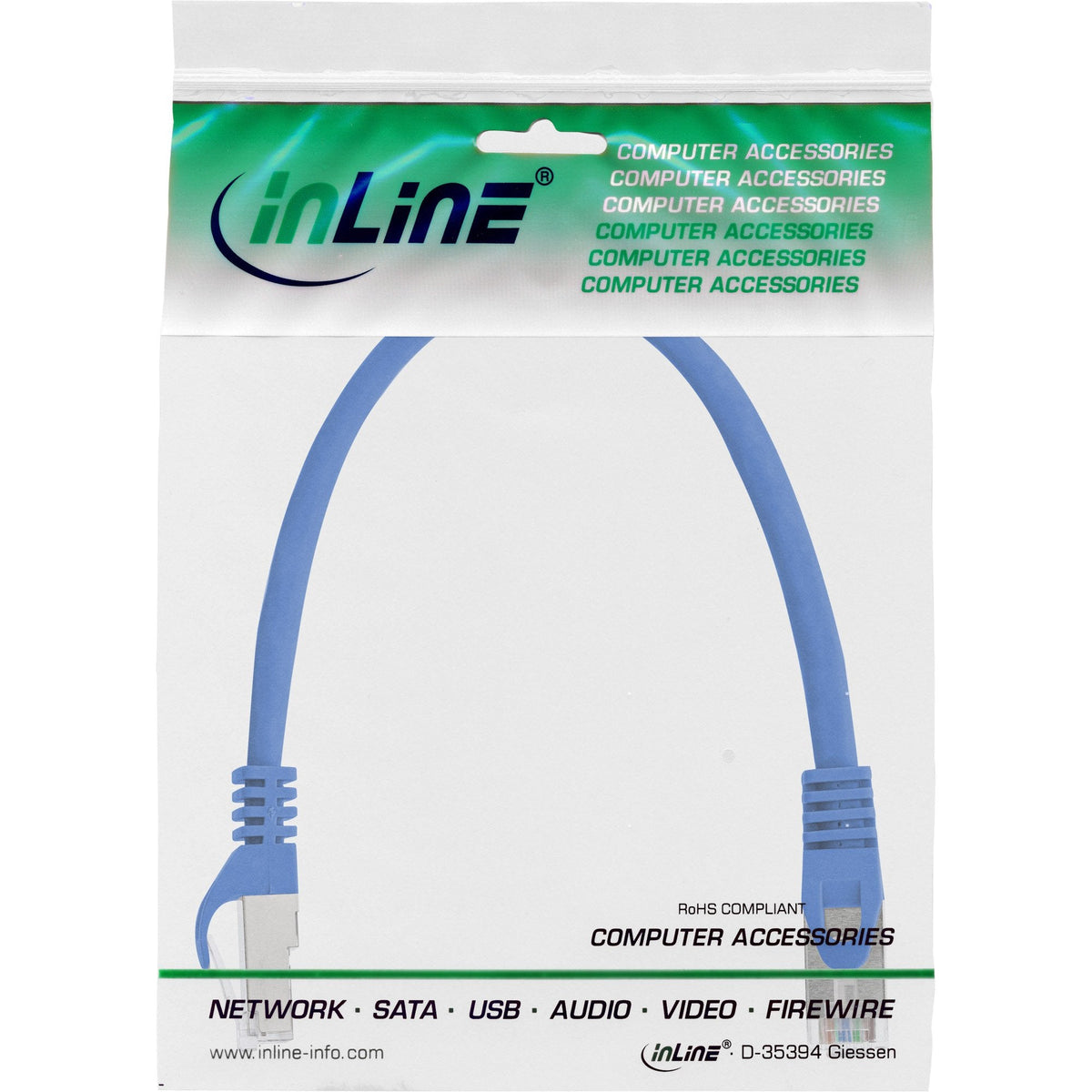 Cable De Red Inline Sf/Utp Cat.5e Azul 0,3m