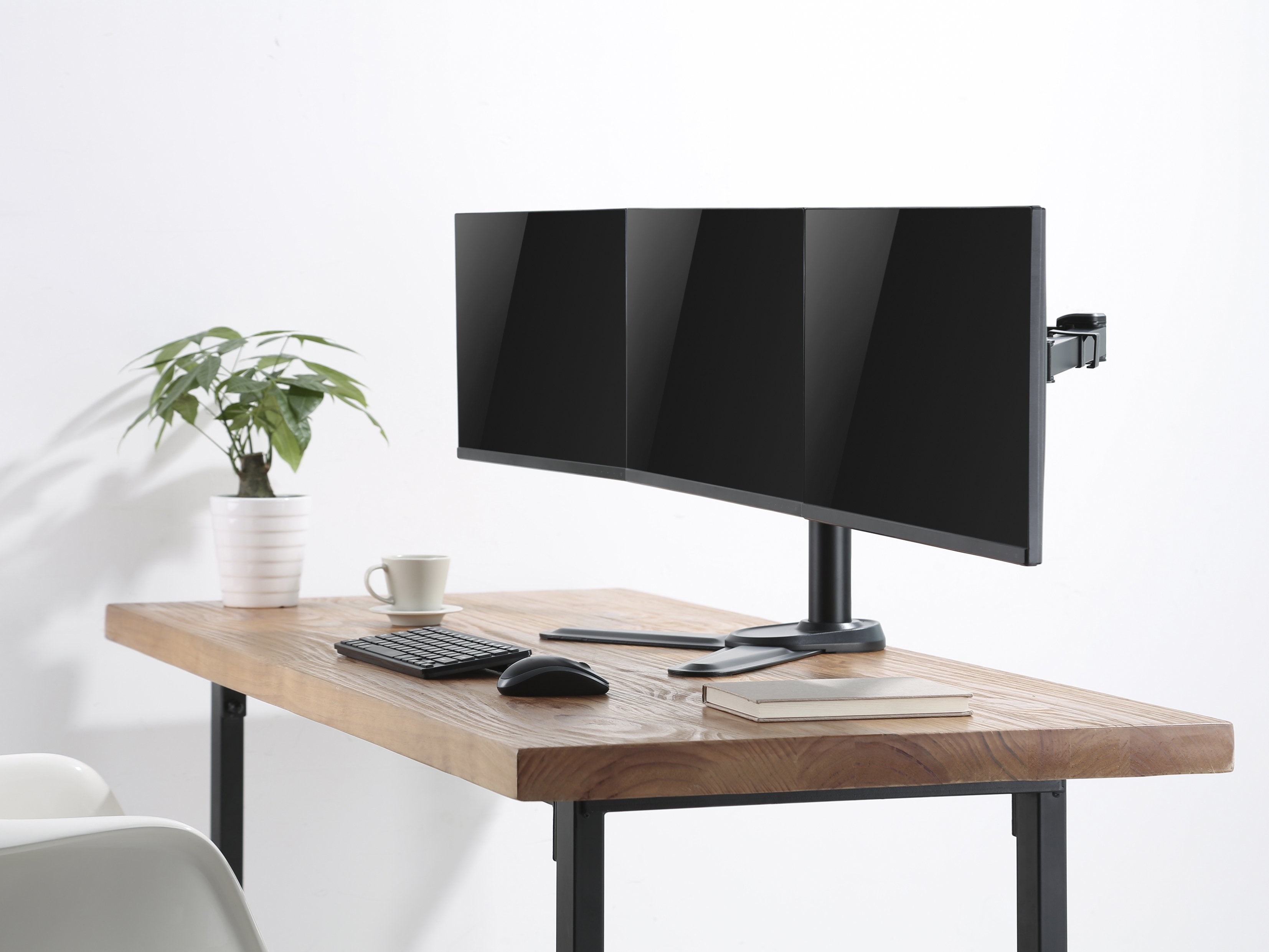 Soporte Pantalla Sobremesa 13-27 Doble Brazo Soporta 3 Monitores Vesa Standard Hasta 8kg