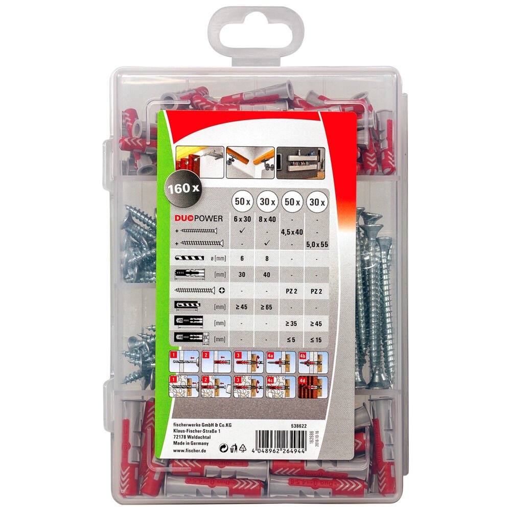 Maletin 160 Unid. Duopower 6/8+Tornillos 538622 Fischer