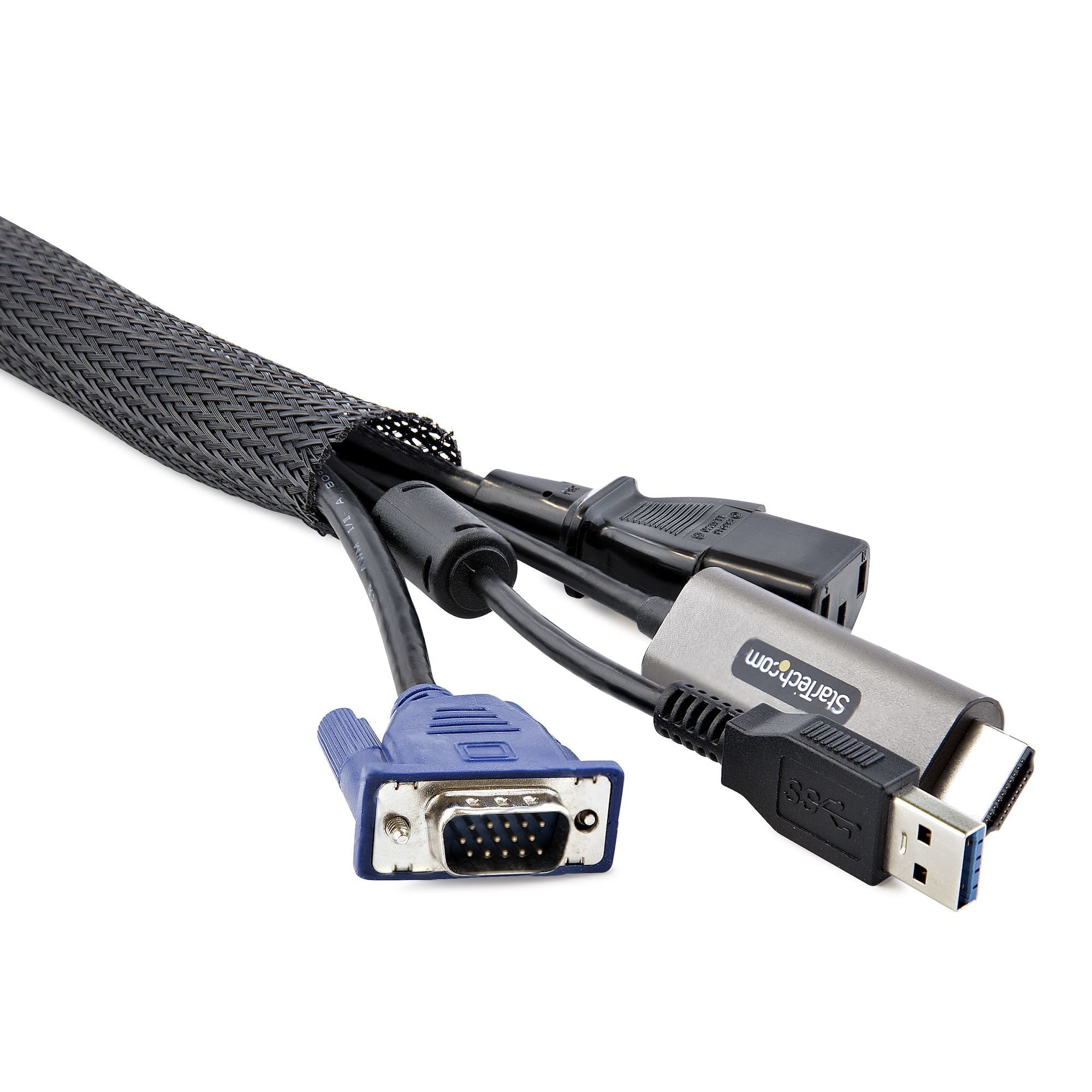 Startech Manga Gestión De Cableado Flexible 3m  Negro