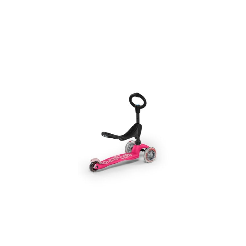 Micro Patinete/Coche De 3 Ruedas Mini 3 En 1 Deluxe Rosa