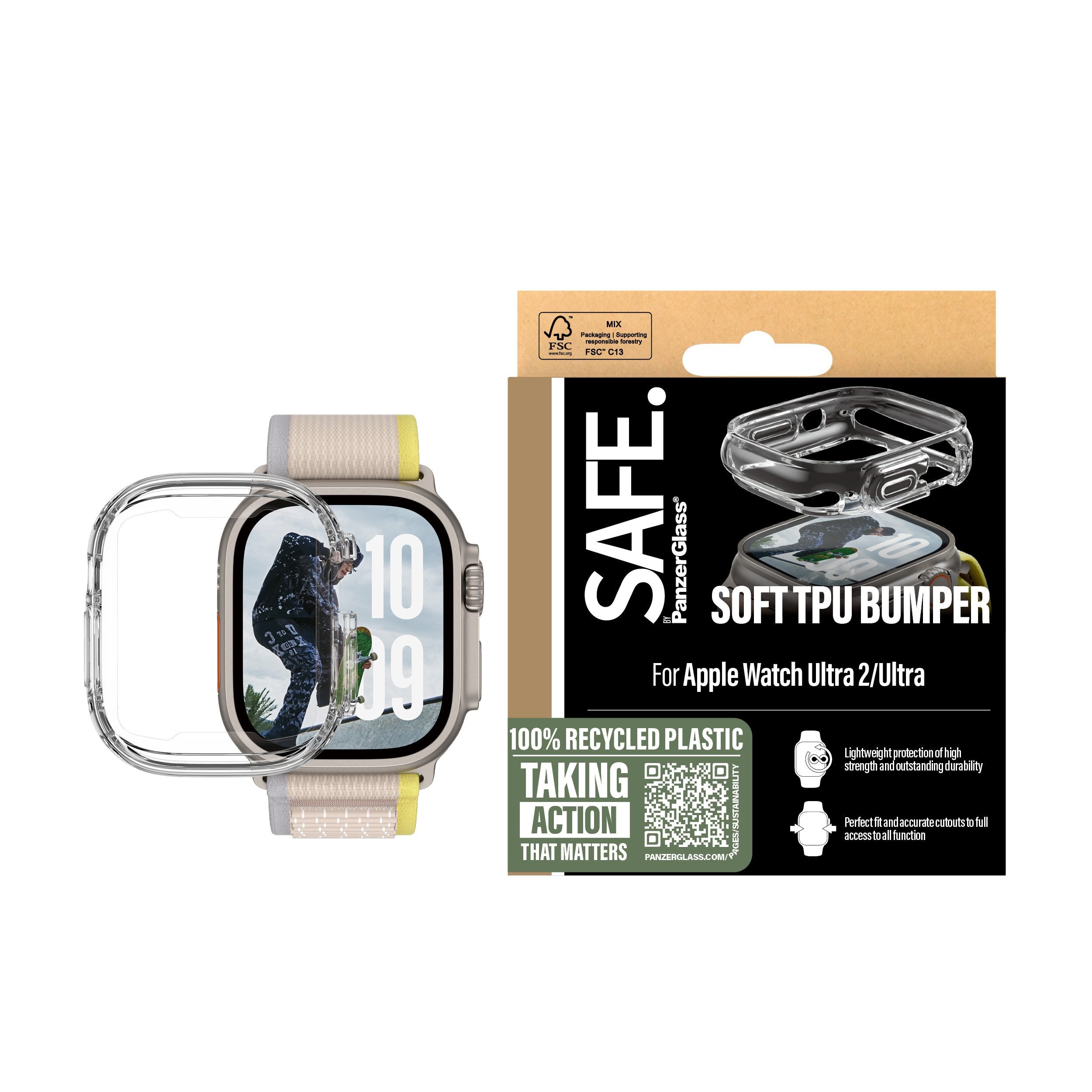 EAN 5715685003769 - PanzerGlass SAFE. by ® TPU Bumper Transparent Apple Watch Ultra 3 | Ultra 2 | Ultra | 49mm funda para tel imagen 2