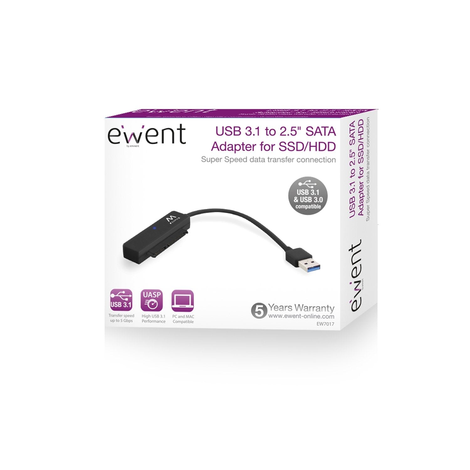 Ewent Adaptador Usb - Sata 2.5 Para Hdd/ Ssd (Ew7017) Ewent Ew7017, Usb Type-A, Sata, Windows 10 Education, Windows 10 Education X64, Windows 10 Enterprise, Windows 10 Enterprise X64, Wi, Mac Os X 10.10 Yosemite, Mac Os X 10.3 Panther, Mac