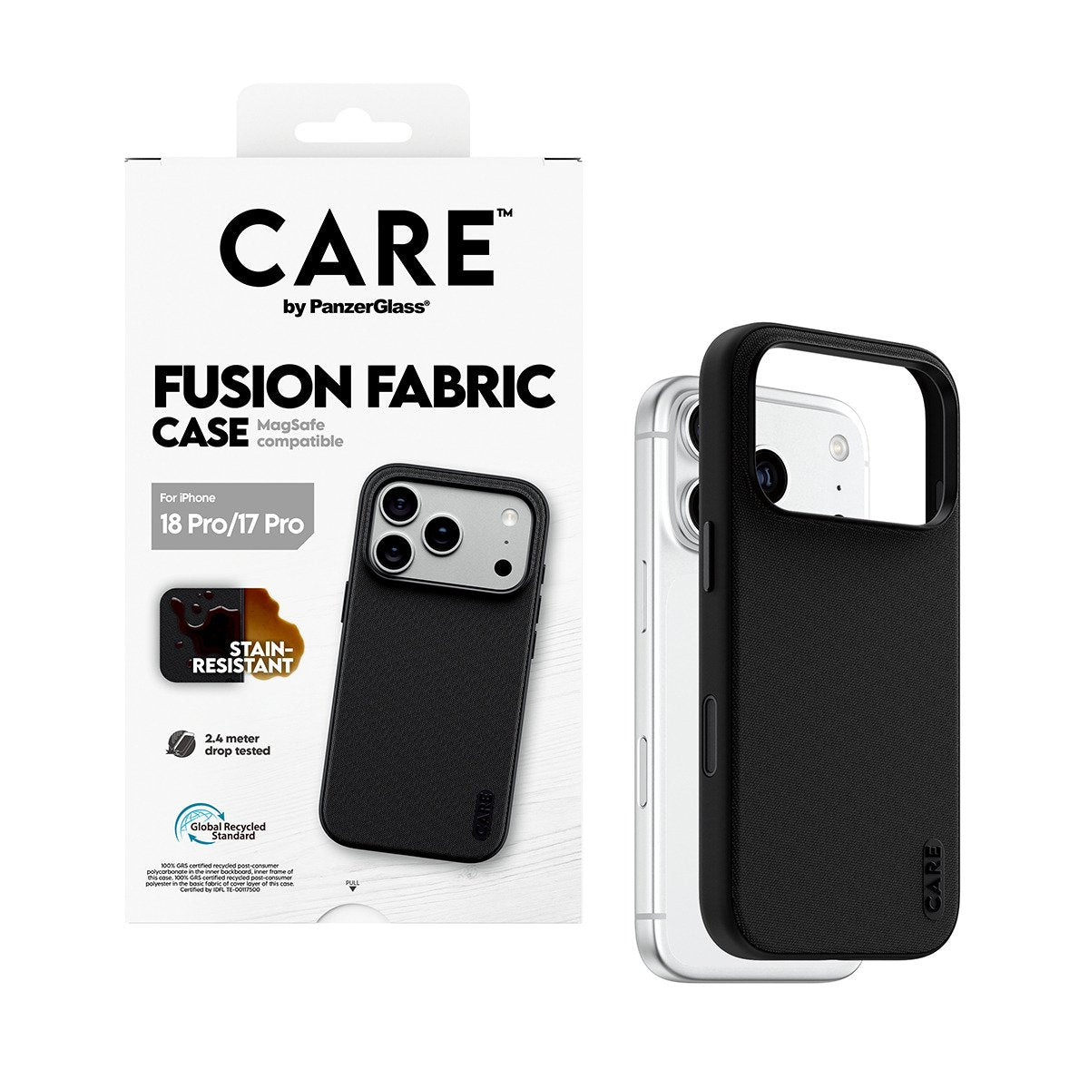 Panzerglass Care Fusion Fabric Case Negro W. Magsafe Iphone 18 Pro/ 17 Pro