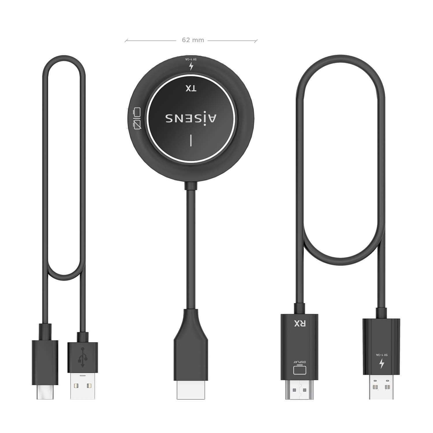 Aisens Hdmi Inalambrico 1080p 30m, Negro
