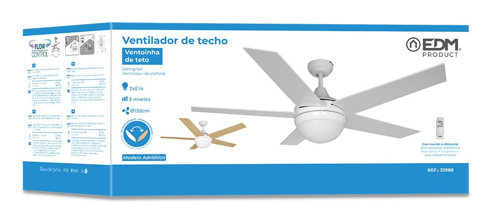 EAN 8425998339888 - EDM 33988 ventilador Blanco, Madera imagen 5