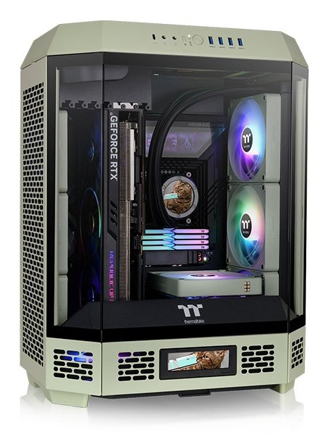 Caja Pc Thermaltake The Tower 600 Verde Claro, Vidrio Templado X 3 Ca-1z1-00mewn-00