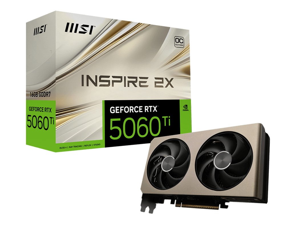 Tarjeta Grafica Msi Geforce Rtx 5060 Ti 16g Inspire 2x Oc Nvidia Geforce Rtx 5060 Ti 16 Gb Gddr7