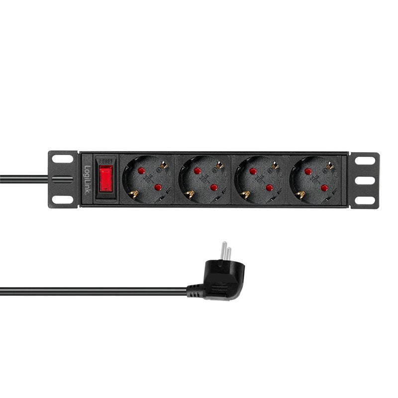 Regleta Logilink De 4 Vías Con Interruptor, 10" 1u , 2m