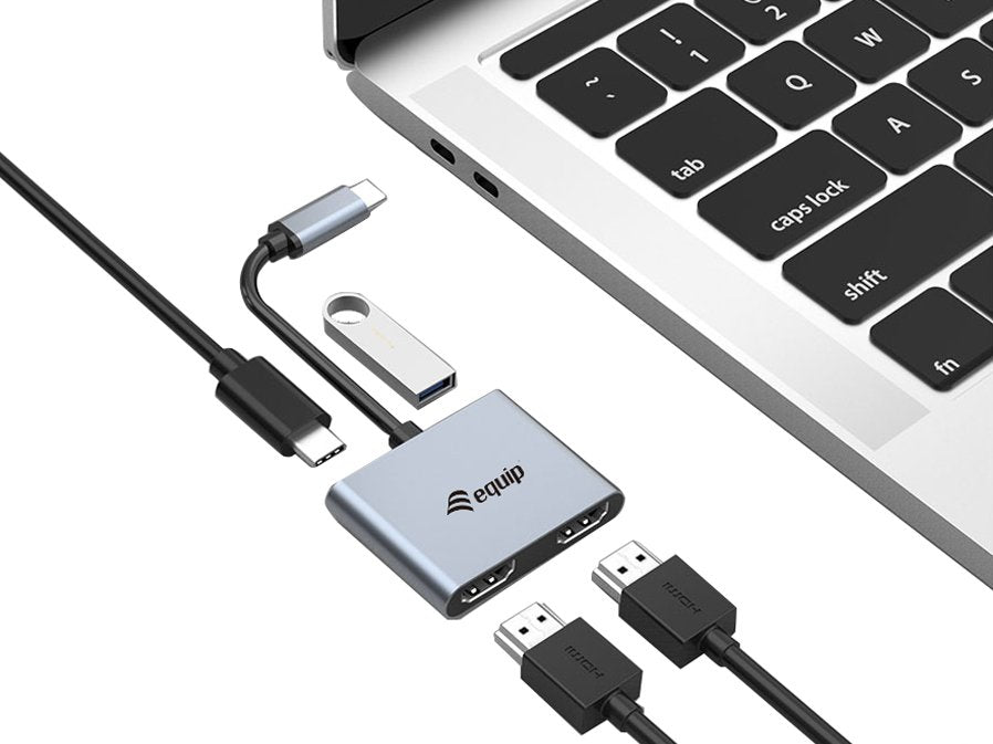 Equip Adaptador Usb-C -> 2xhdmi, Usb-A3.0, Pd 4k30hz 0.15m Si