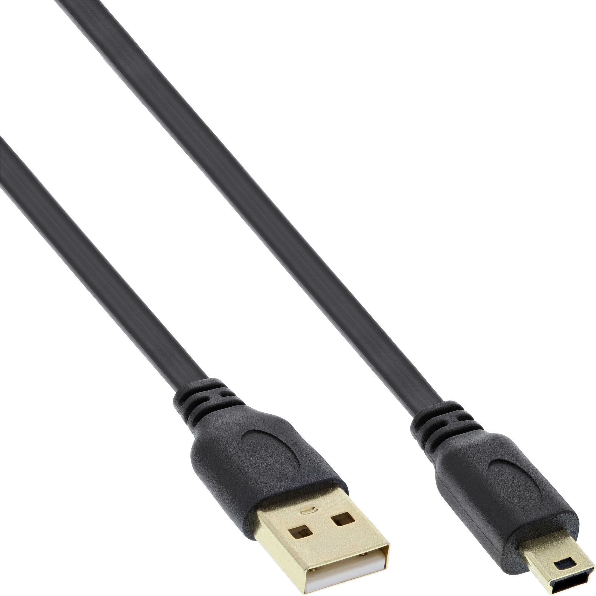 Inline Usb 2.0 Flat Cable Usb A Macho A Mini-B Macho 5 Pines Negro / Dorado 3m