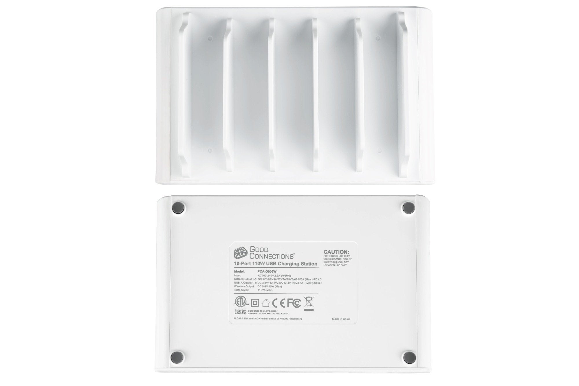 Alcasa Pca-D006w Organizador Para Estación De Carga Independiente Blanco