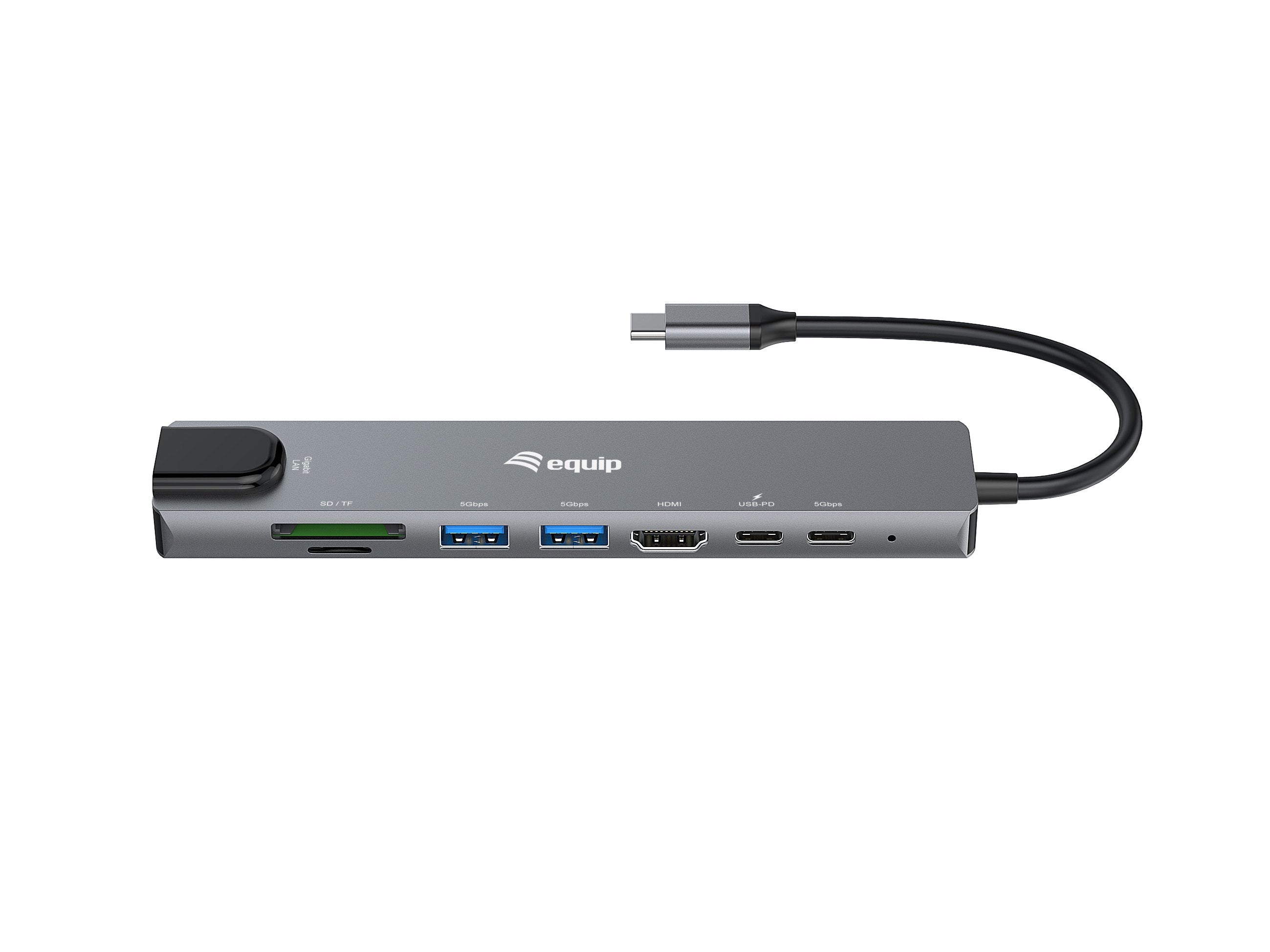 Equip Adaptador Usb-C - Hdmi,Gbe,3xusb3.2 Gen1,Sd Tf,Pd 100w