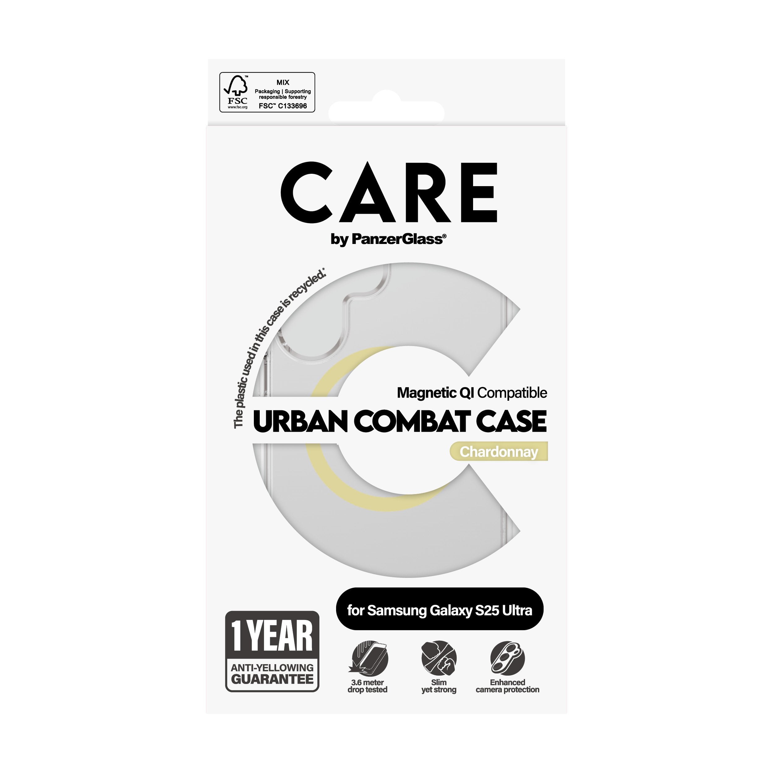 EAN 5715685016967 - PanzerGlass CARE™ by ® Urban Combat Case Transparent w. Chardonnay Qi Compatible Samsung Galaxy S25 Ultra imagen 3