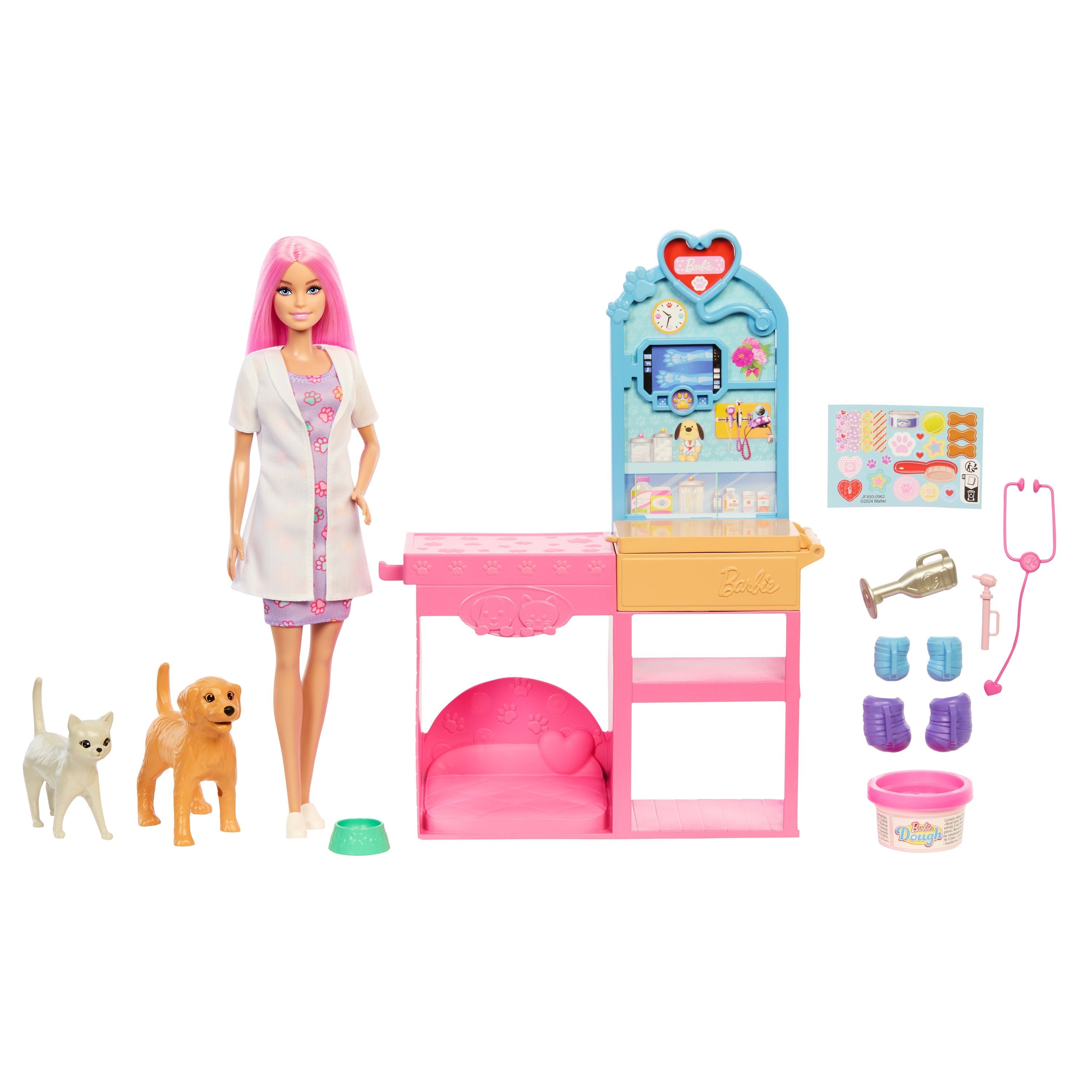Mattel Barbie "Gute Besserung" Tierkrankenstation Muñeca Und Zubehör Jfx93