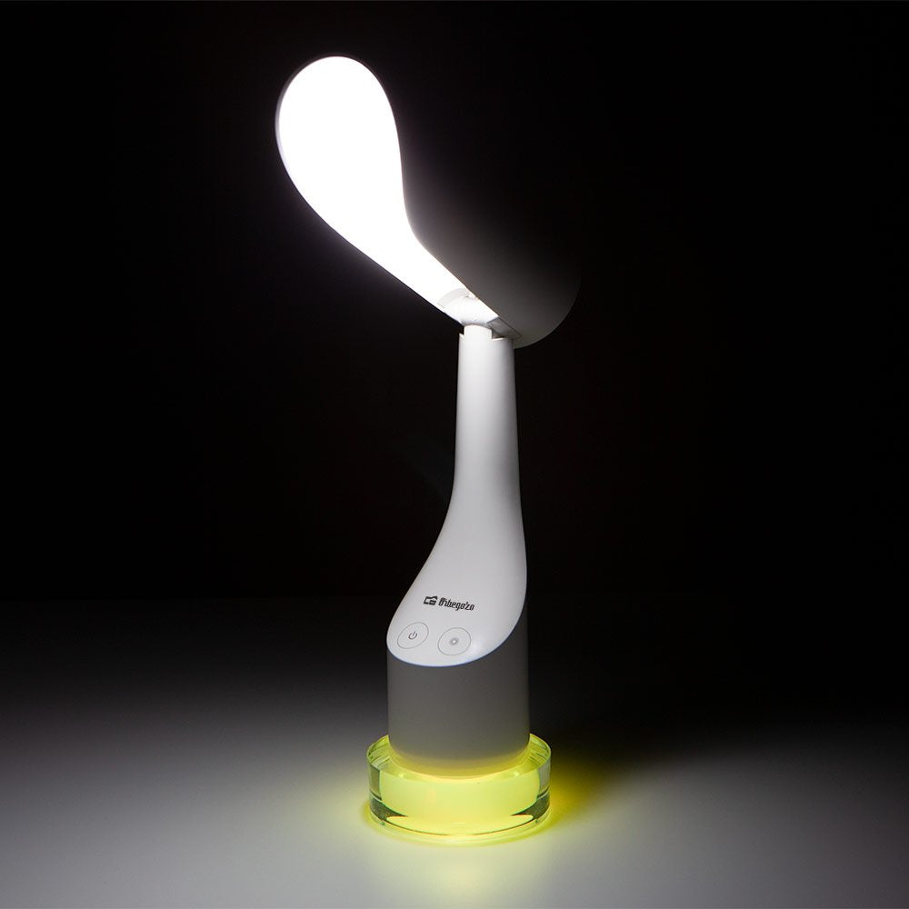 Orbegozo Lp 3000 Lampara Led Escritorio - Luz Regulable - Base Con 7 Colores - Bateria Recargable - Ideal Para Lectura