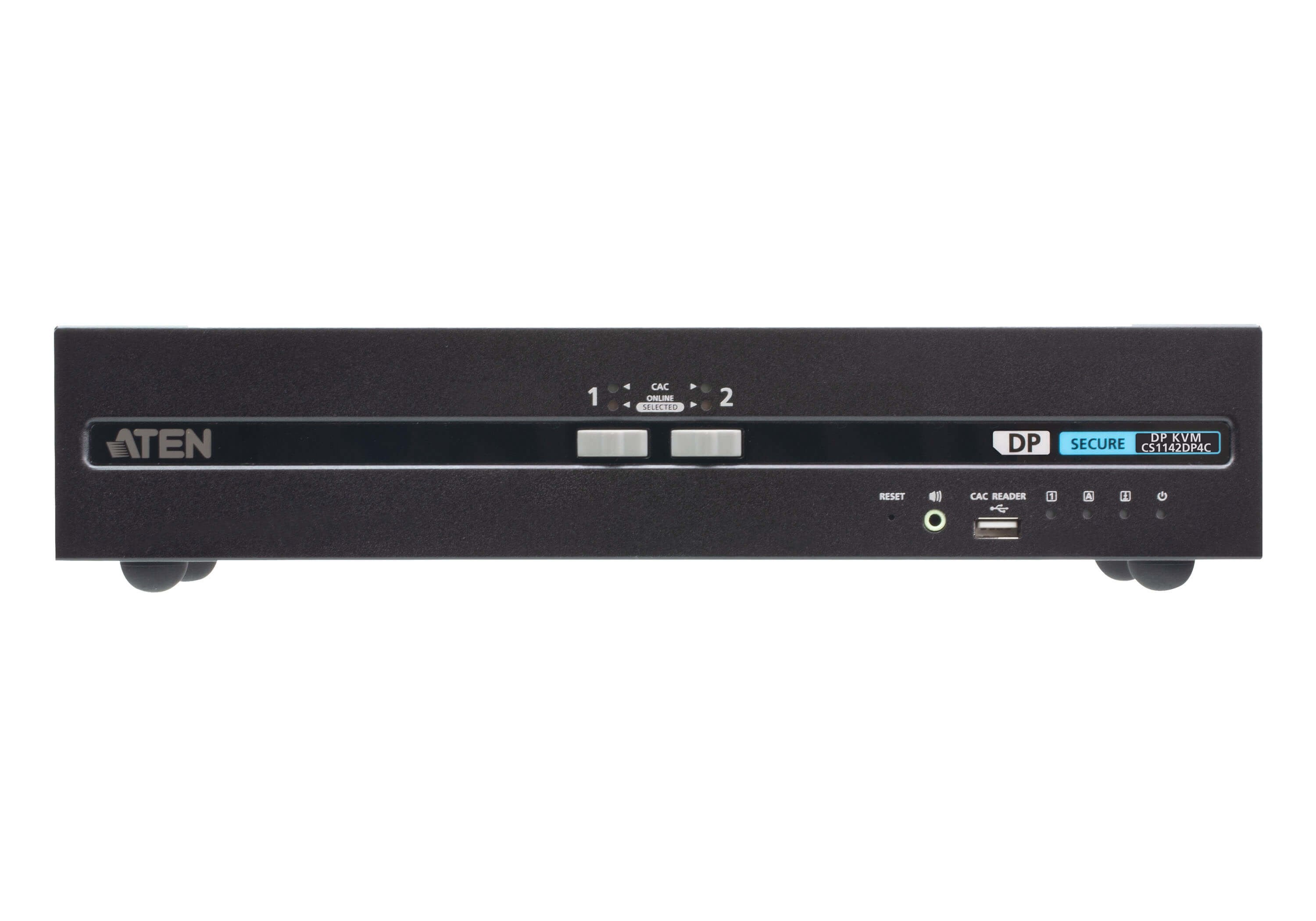 Switch Seguro Kvm De 2 Puertos Cs1142dp4c De Aten Con Doble Pantalla Usb 4k Displayport (Compatible Con Psd Pp V4.0)