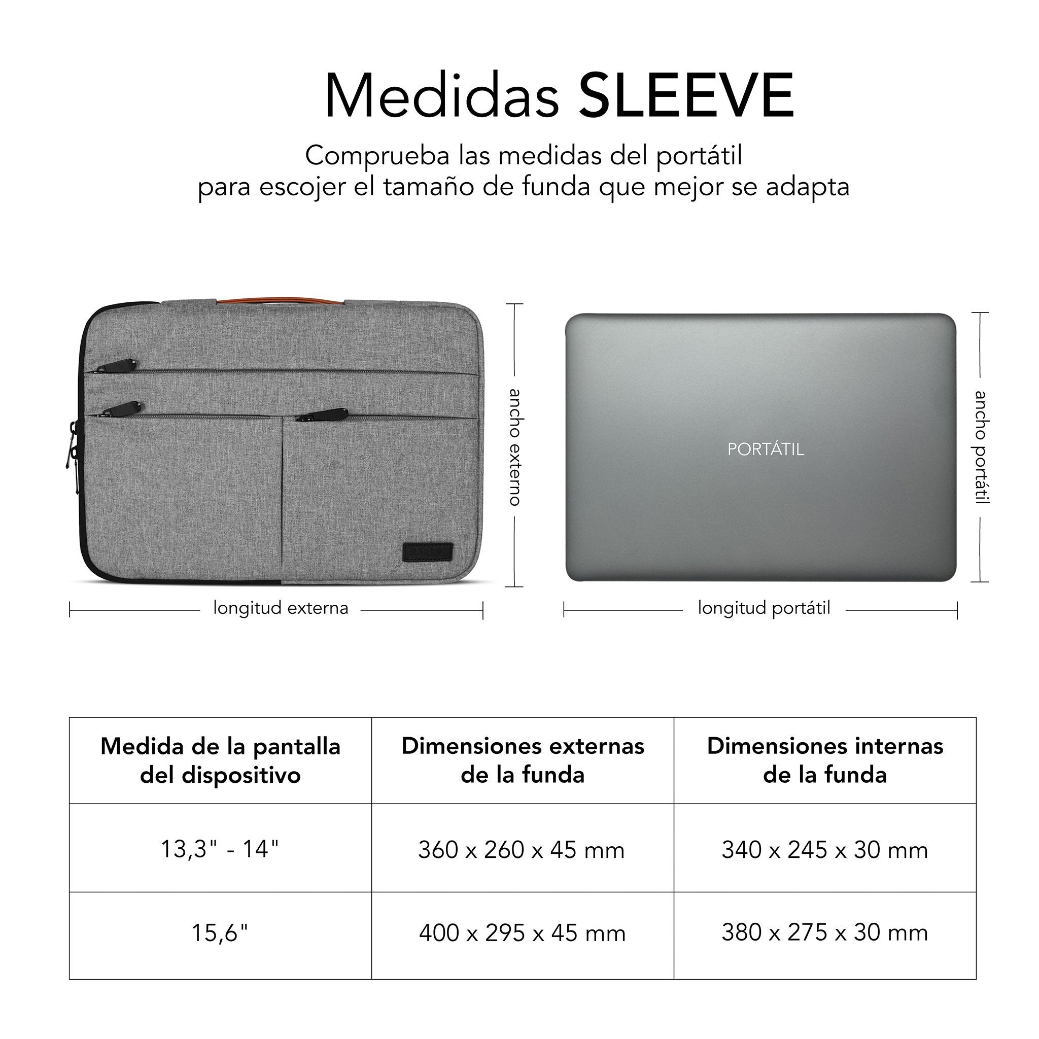 Funda Subblim Air Padding 360 Sleeve Para Portátiles Hasta 15.6' Gris Claro