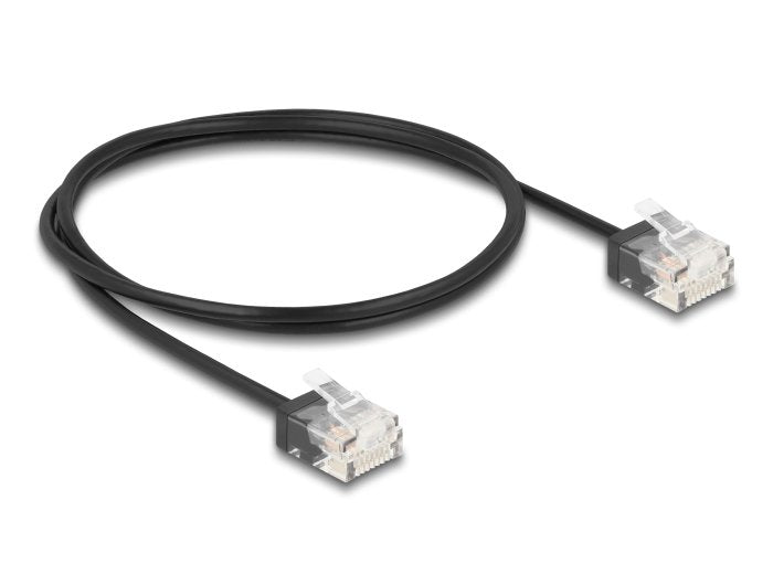 Delock Rj45 Cable De Red Cat.6 Utp Ultra Slim 1 M Negro Con Kurzen Machon