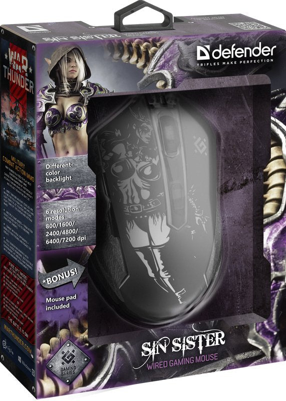 EAN 4714033529334 - Defender SIN'SISTER GM-933 ratón Juego mano derecha USB tipo A Óptico 7200 DPI imagen 7