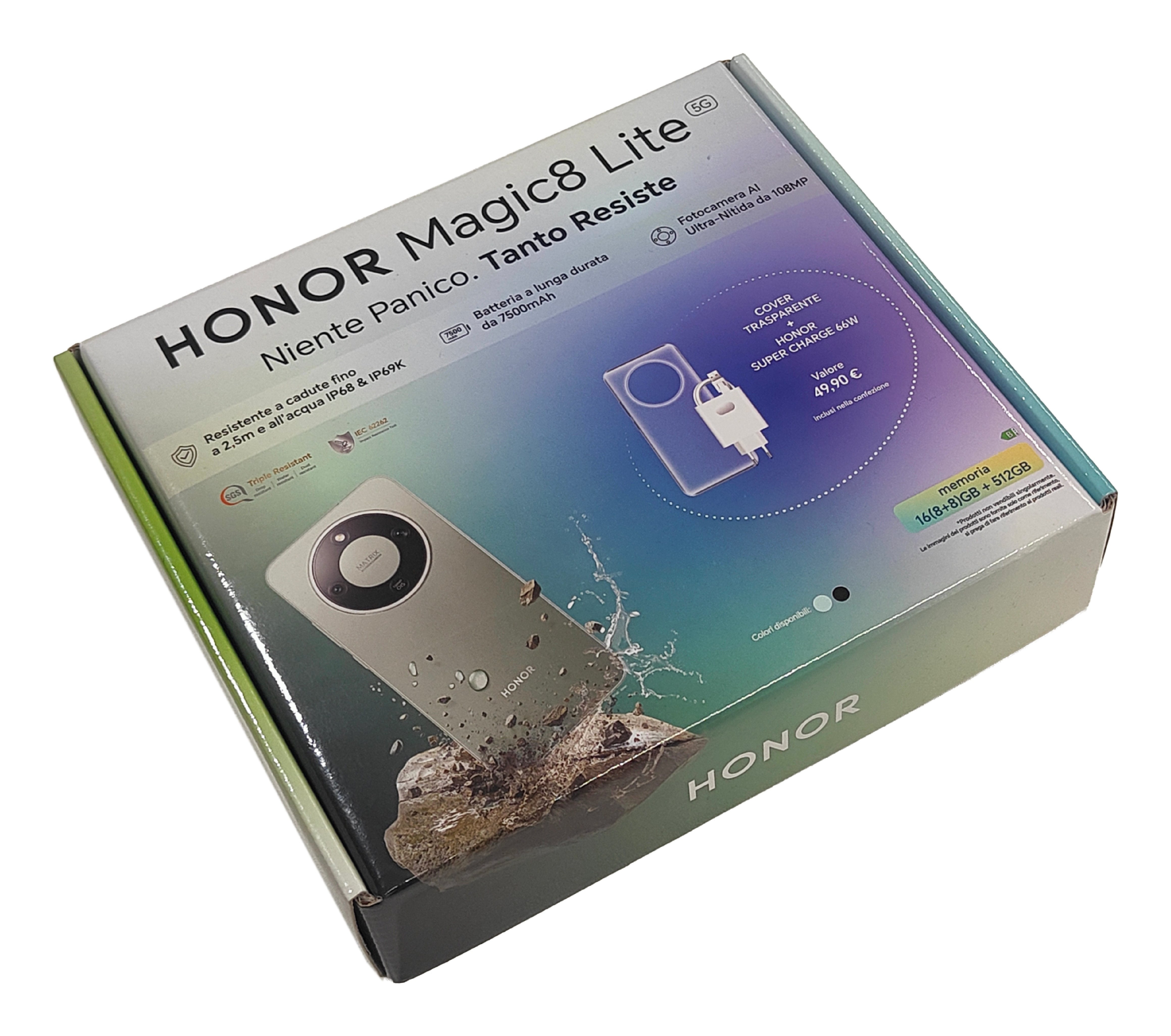 Honor Magic 8 Lite 8+512gb 6.79" 5g Black + X7 Lite + Tpu Case Ita