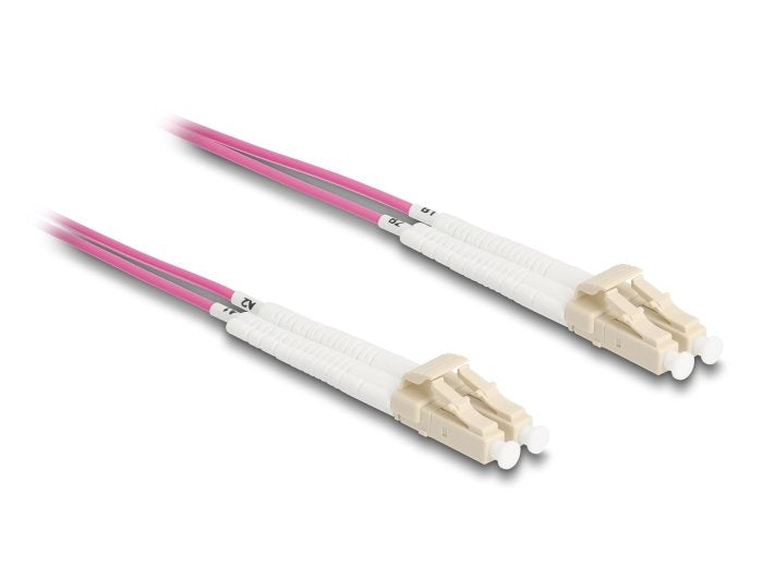 Delock Lwl Cable Lc Duplex A Lc Duplex Multimode Om4 Winkelbar 10 M