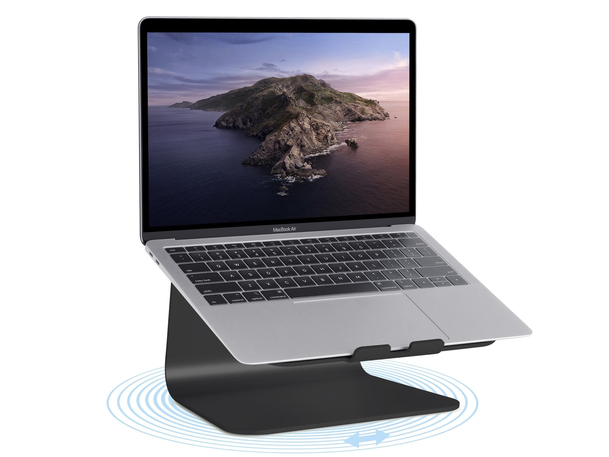 Mstand360 Laptop Stand W/  Swivel Base, Black W/ Swivel