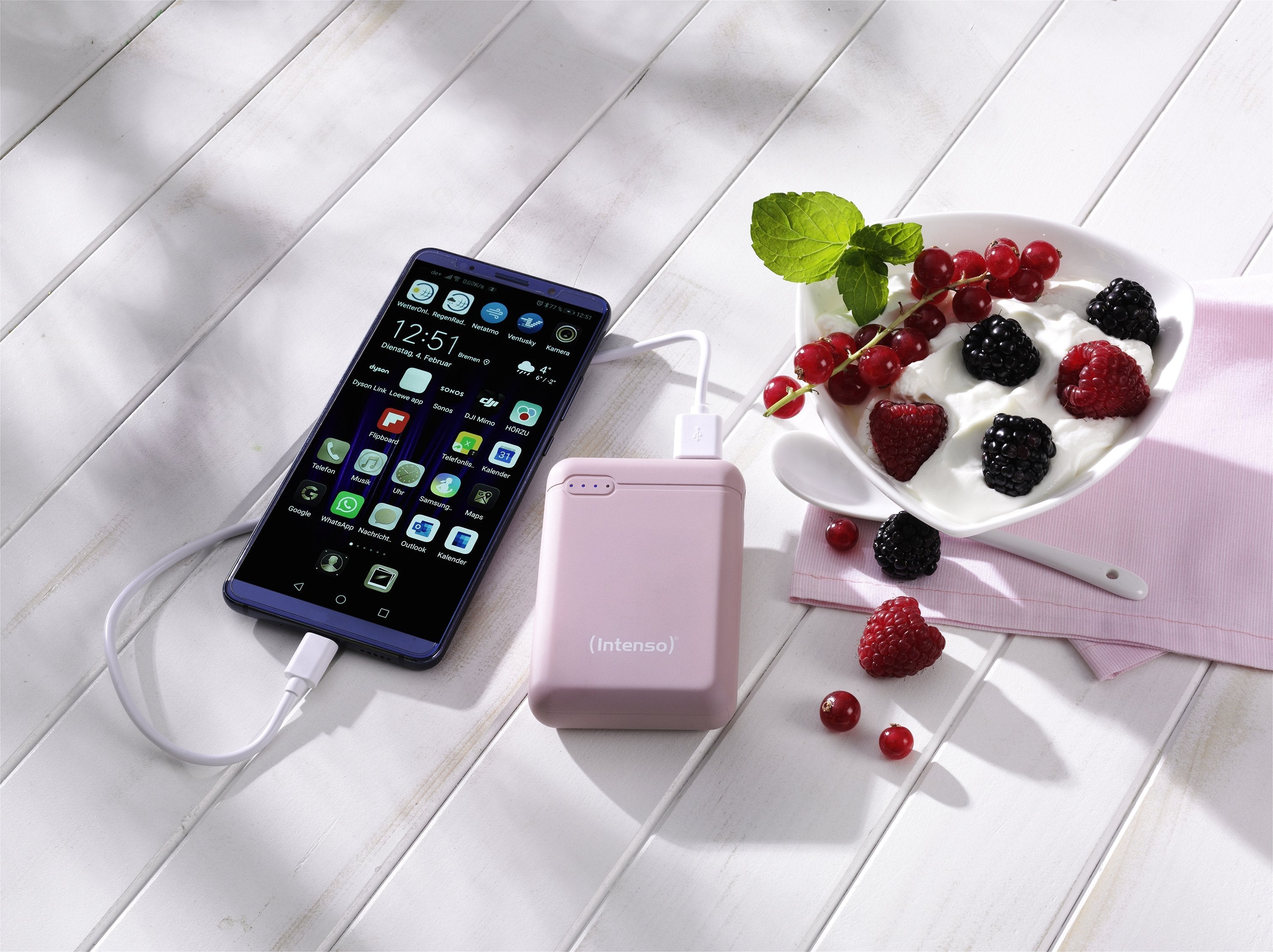 Intenso Powerbank Xs10000 Rosa 10000 Mah Incluye Cable Usb-A A Tipo C
